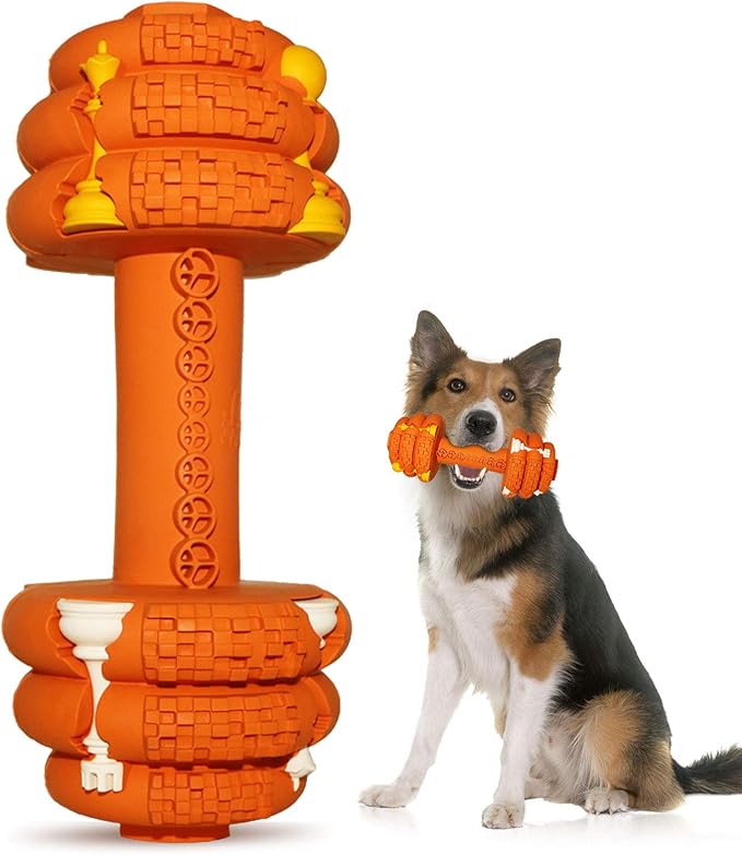 Dog Chew Toys for Aggressive Chewers,Food Grade Non-Toxic Dental Pet Toy,Tough Durable Indestructible Dog Toys for Medium Large Dogs.Orange