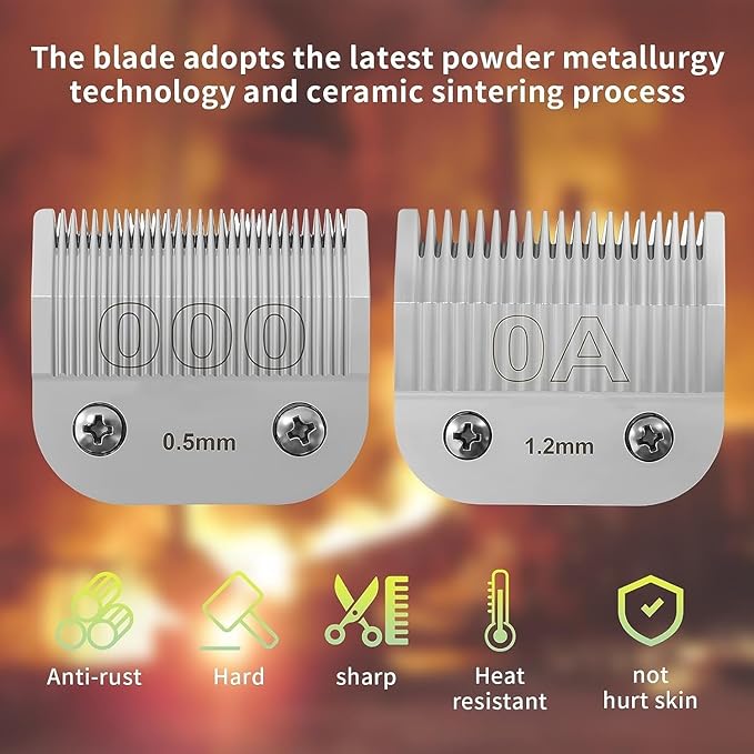 Professional Detachable Replacement Ceramic Blades set,compatible with oster Classic 76/Star-Teq/Power-Teq andi A*dis AGC,BDC,BGC,MBG Series Clippers (5 pcs)