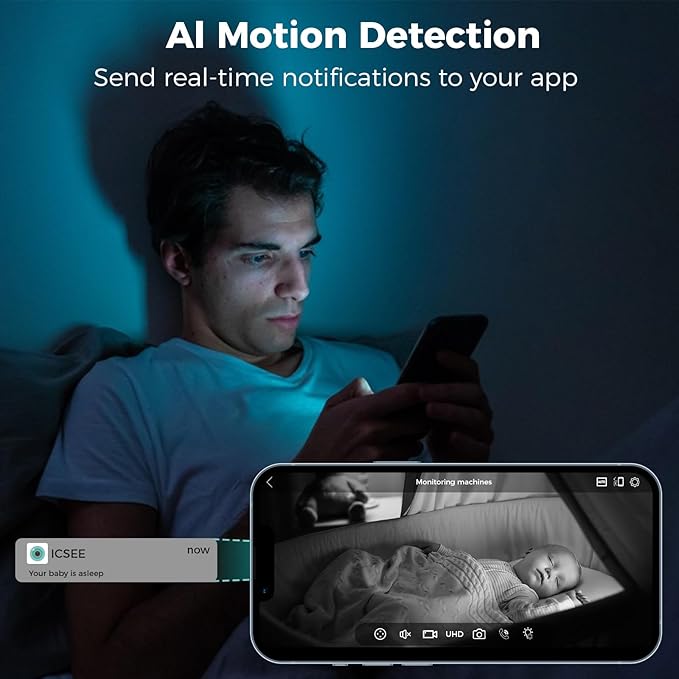 Video Call Security Camera, Indoor Camera for Home with App, 2K Full Color Night Vision, One-Click Call Two-Way Video, Ease to Set up, Motion Detection, Auto Tracking, Child Elder Dog Pet