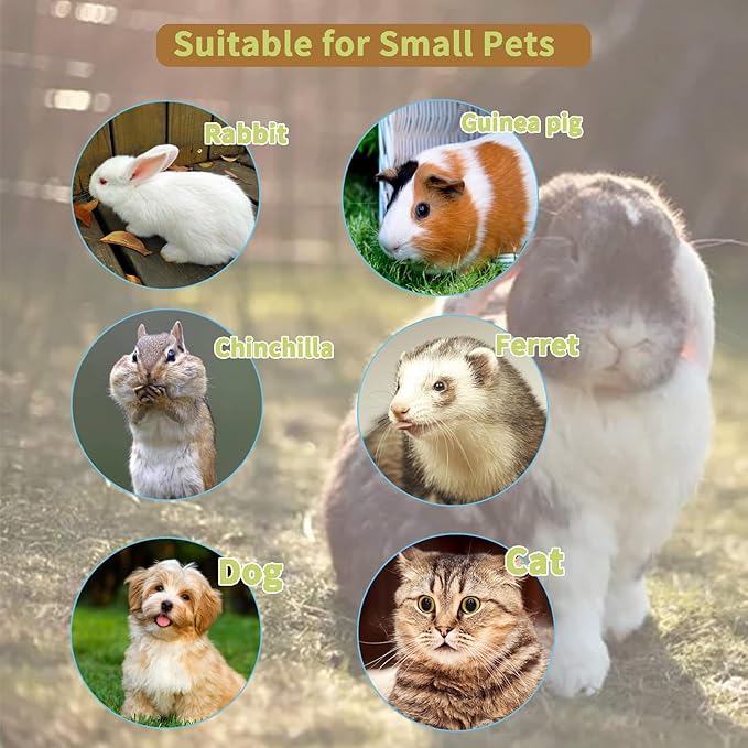 Rabbit Feeder for Cage,Hanging Automatic Cat Feeder and Water Dispenser,Ferret Cage Accessories,Food Water Bowl for Cats Rabbit Guinea Pig Cages(Cage Grid Spacing Over 1.2'')