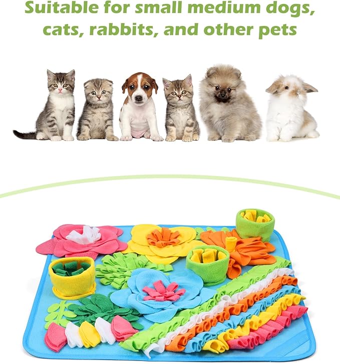 KeeKit Snuffle Mat for Dogs & Cats - Large Slow Feeder Mat for Small & Medium Breeds, Encourages Natural Foraging Skills, Durable Sniff Mat for Mental Stimulation & Stress Relief