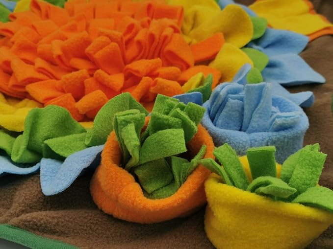 Dogs Snuffle Mat Pet Feeding Mats Puppy Sniffing Pad,Cat Doggies Interactive Puzzle Toys for Multiple Breeds Encourages Natural Foraging Skills,Training and Stress Release (Orange)