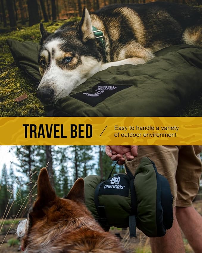 ONETIGRIS Large Dog Bed Washable Matteress Anti Slip Cushion for Pets Sleeping, 3.6ft by 2.2ft Water-Resistant Pet Bed for Indoor Outdoor(Green)