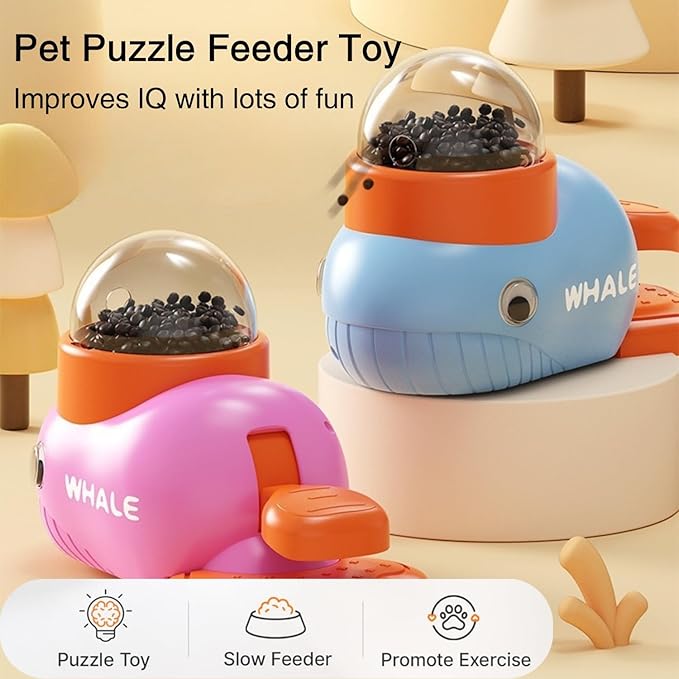 Cat Interactive Treat Dispenser Toy, Interactive Dog Puzzle Toy, Dogs Food Treat Feeding Dispenser for Healthy Eating for Small & Medium (Pink)