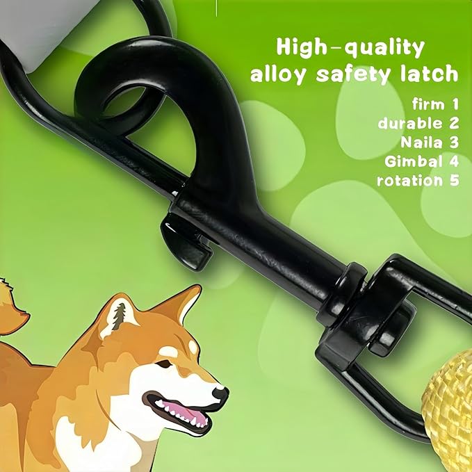 Hands Free Dog Leash Dual Handle, Wearable Leashes for Dog, Padded Waist Belts and Rotating Metal Clip, 5.5 FT for Small Medium Large Dogs (18+ lbs) Walking Training Running (Purple Green)