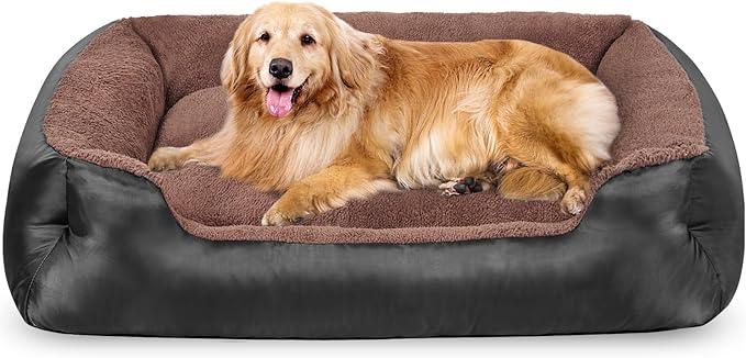 Dog Bed, Rectangle Washable Extra Large Dog Bed, Comfort and Soft Pet Couch for Extra Large Dogs, Non-Slip Bottom, Black