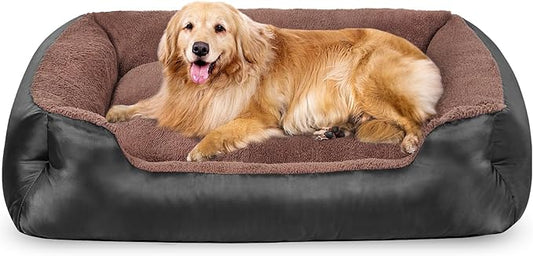 Dog Bed, Rectangle Washable Extra Large Dog Bed, Comfort and Soft Pet Couch for Extra Large Dogs, Non-Slip Bottom, Black