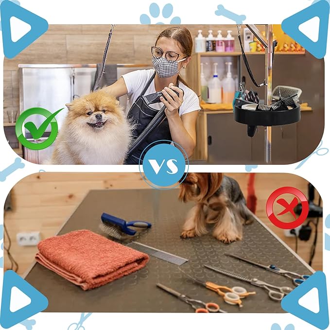 Dog Grooming Organizer – Adjustable Beauty Tools Organizer & Pet Grooming Storage Rack for Scissors, Brushes & Accessories