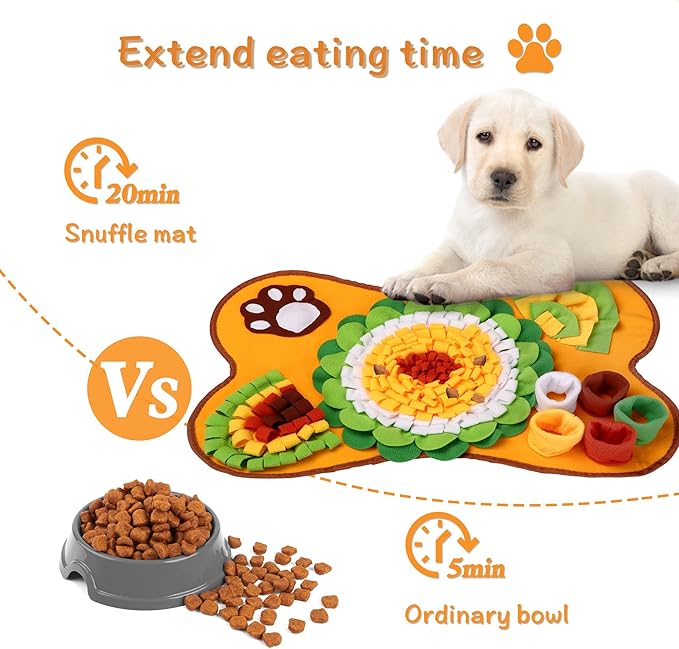 Snuffle Mat for Dogs – Pet Washable Slow Food Toy, Mental Stimulation Mat to Reduce Boredom(24”*16”)