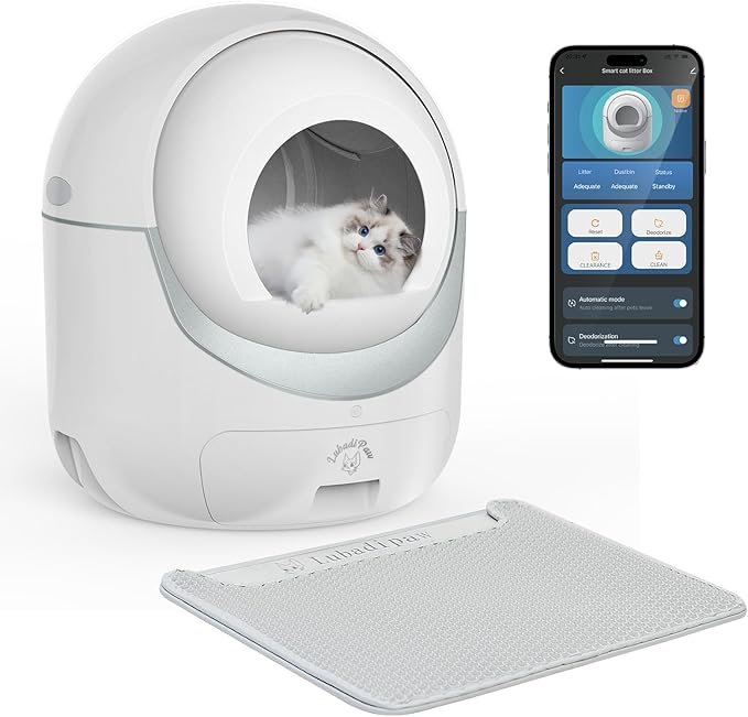Extra Large Self Cleaning Cat Litter Box, with APP Control Smart Odor Removal Automatic Cat Litter Box, Odor Removal Safety Protection for Multiple Cats