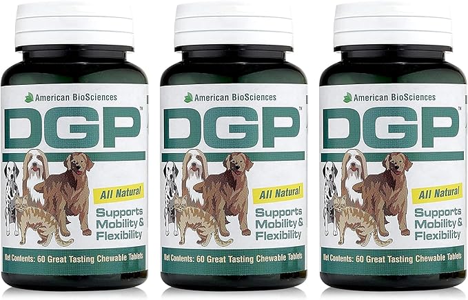 DGP, All-Natural Joint Supplement for Dogs - Joint Support with Turmeric, Boswellia Extract & More - Quick Effect for Pet Mobility Support - 180 Chewable Tablets (Pack of 3)