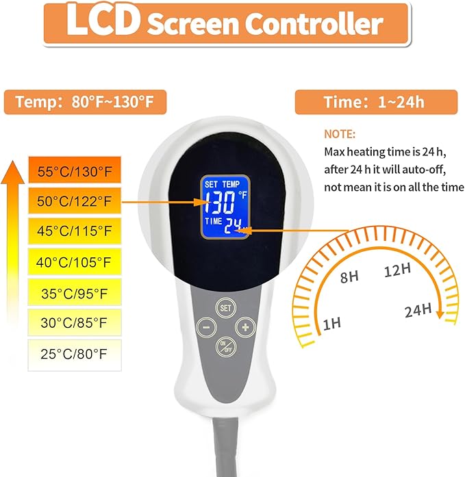 Heated Dog Bed, Electric Pet Heating Pad Heated Pet Bed for Cats,Upgraded Adjustable Controller,Waterproof Heating Pad for Dogs with Chew Resistant Steel Cord(Rose, 23 * 17in)