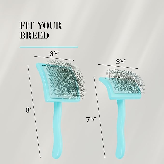 Chris Christensen Big G Dog Slicker Brush for Dogs (Goldendoodles, Labradoodles, Poodles), Groom Like a Professional, Fluff Detangle Style, Saves Time Energy, Teal, Large