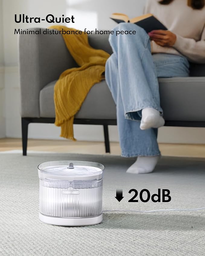 HomeRunPet Wireless Pump Cat Water Fountain - Detachable Design for Easy Cleaning, Multi-Cat Water Dispenser with Chew-Proof Base