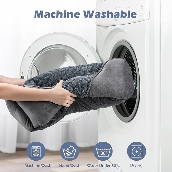 INVENHO Large Dog Bed for Large Medium Small Dogs, Rectangle Washable Orthopedic Dog Bed, Soft Calming Sleeping Puppy Bed Durable Pet Cuddler with Anti-Slip Bottom L(30"x24"x9")