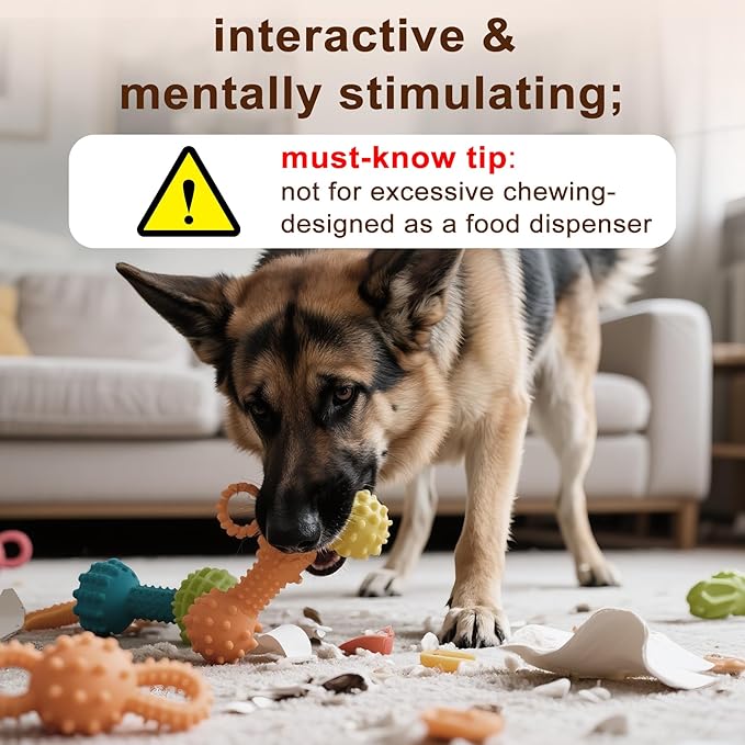 Treat Dispensing Dog Toys - Interactive Cognitive Dog Treat Toy, Rubber Chew Toy for Puppies & Small Dogs, Interactive Mental Stimulation, Enrichment Toys for Relieving Anxiety and Release Energy