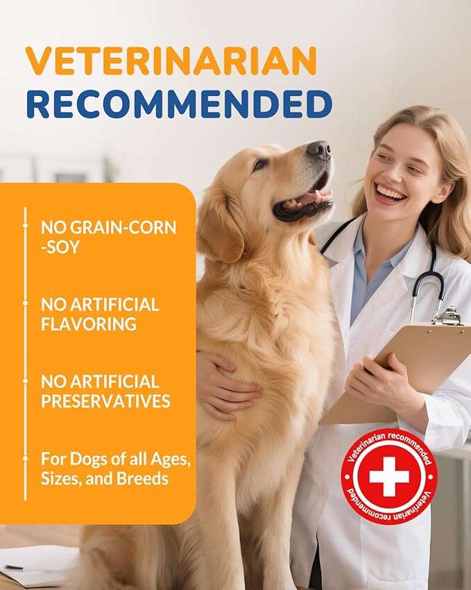 Glucosamine for Dogs - 260Ct Hip and Joint Supplement Chews, Chondroitin Joint Supplement for Dog, USA Lab Formula with Probiotics, Natural Support for Dogs