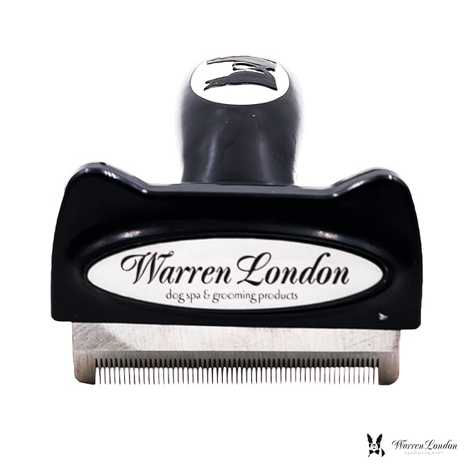 Warren London Medium Long-Hair Deshedding Brush | 2.5″ Stainless ¼″ Teeth | Breaks Up Mats & Captures Loose Undercoat | For Spaniels, Aussies & Mixed Breeds