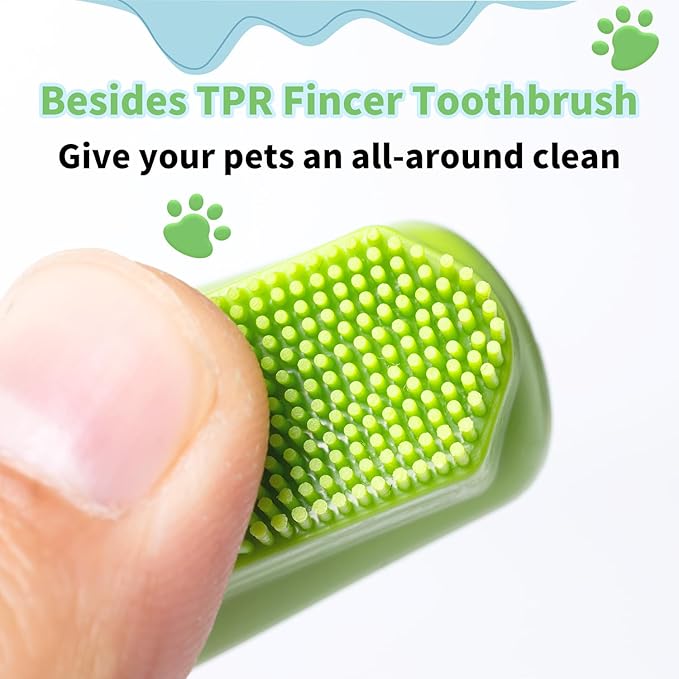 (6PCS) Pet Bath Set – Dog Bath Brush, Cat Chin Cleaning Brush, Dog Toothbrush, Adjustable Glove Massage Brush for Dogs & Cats (Long & Short Hair) (Blue)