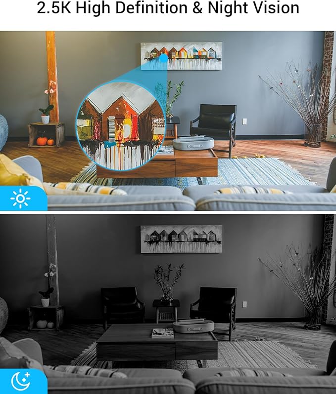 EZVIZ C6CN 2K+ Indoor Pan/Tilt Wi-Fi Security Camera, Human Detection, Smart Tracking, Two-Way Talk with Google Assistant and Amazon Alexa Compatibility