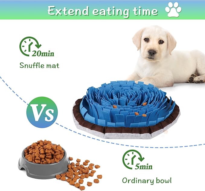 Snuffle Mat for Dogs, 2 PCE Dog Snuffle Mat Adjustable Size Encourages Natural Foraging Skills for Cat and Rabbit or Other Pet
