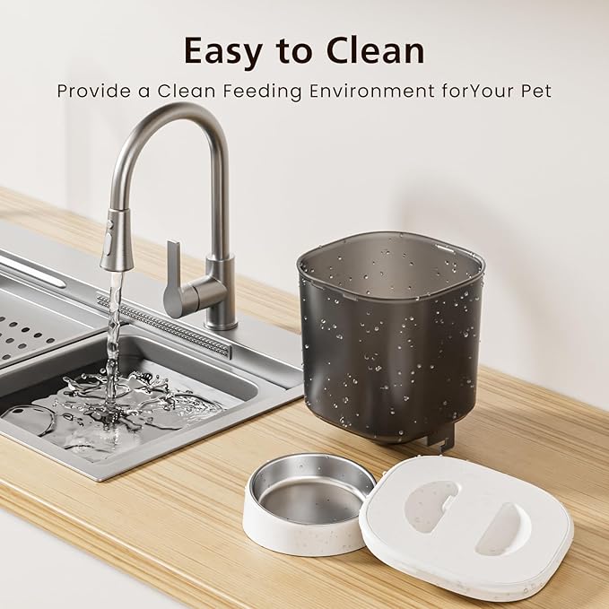 Automatic Cat Feeder with Camera, 4L WiFi Smart Pet Feeder with APP Control, 1080P HD Video, Night Vision,Voice Call, Motion Detection, Dual Power Supply, Stainless Steel Bowl,Supports 5GHz/2.4GHz