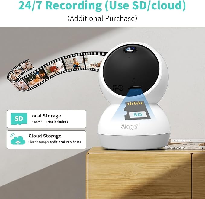 2K Indoor Security Camera, 360° Pan/Tilt AI Human Pet Motion Security Camera, 2.4/5 GHz Night Vision Camera, 2 Way Audio, Compatible with Alexa Google Assistant (3 Months of Cloud Storage)