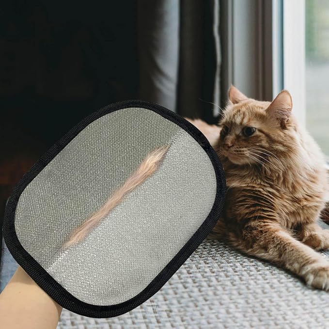 2Pcs Pet Hair Remover Gloves,Reusable Pet Grooming Hair Remover Electrostatic Gloves for Dogs, Cats & Horses Long and Short Hair Fur