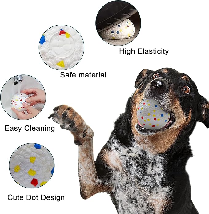 Dog Toy Balls 2.2 Inch, Indestructible Dogs Balls 5 Pack for Aggressive Chewers, Durable Interactive Toys for Small and Medium Puppy, Perfect for 2.2" Automatic Dog Ball Launcher (ETPU Material)