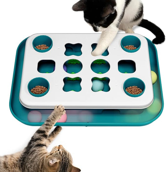 Cat Puzzle Toys for Indoor Cats Mind Game Ball Track Kitten Food Puzzles Toy Sensory Activity Cat Enrichment Toys Treat Feeder Entertainment Mental Stimulation Kitty Gift