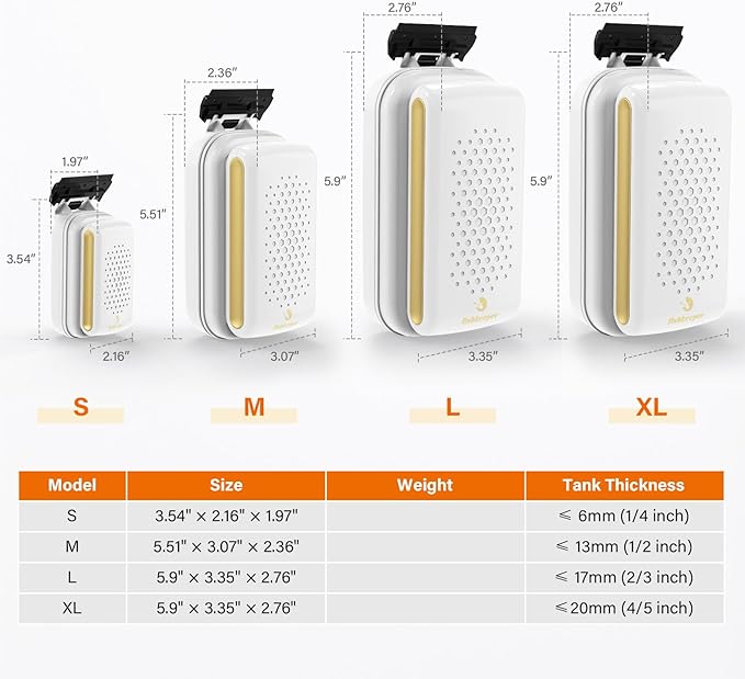 fishkeeper Magnetic Aquarium Fish Tank Glass Cleaner - Exquisite & Super Strong Magnetism, Double Side Floating Algae Scraper Cleaning Tools for 0.1 to 0.7 Inch Glass Tanks (Mini/M/L/XL)