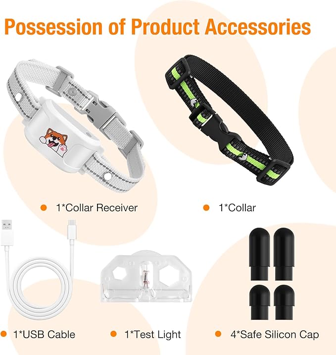 GPS + Wireless Dog Fence & Training Collar – No Subscription, App Geo-Fence 3280ft, 60-164ft Bluetooth Training, 3 Correction Modes, Auto Sleep/Wake, 7-Day Battery, 3-Dog Support (White)