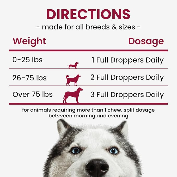 Glucosamine for Dogs, Liquid Hip and Joint Supplement, Chondroitin Drops for Dogs, Joint Drops for Dog, Dog Supplement for Mobility Pain Relief - 60ml