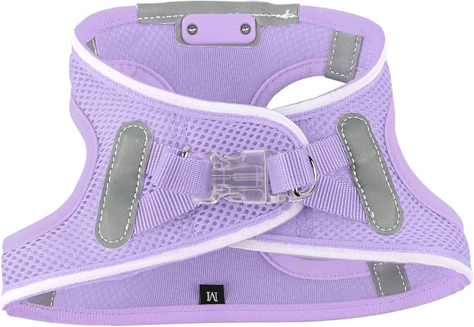 Light Up Dog Harness,Rechargeable LED Dog Harness for Small Medium Large Dogs,Reflective Lighted Safety Vest for Night Walking & Camping,Lightweight & Adjustable,Lavender Purple,XS