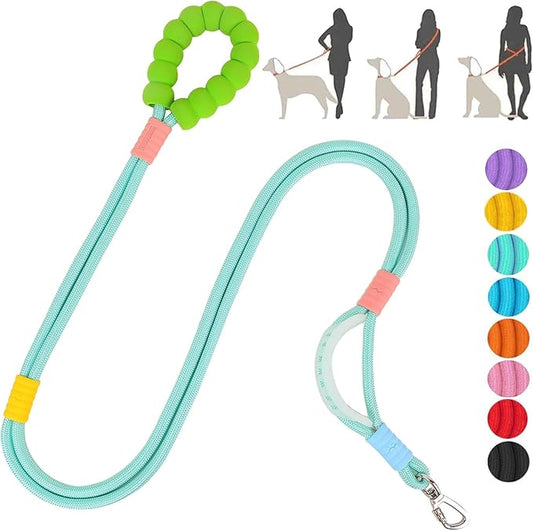 JSXD Dog Leash,5 FT Heavy Duty Dog Training Leash,Double Handle Comfortable Padded Hands Free Dog Leash,Adjustable Crossbody Waist Leash for Small Medium Large Dogs(Green)