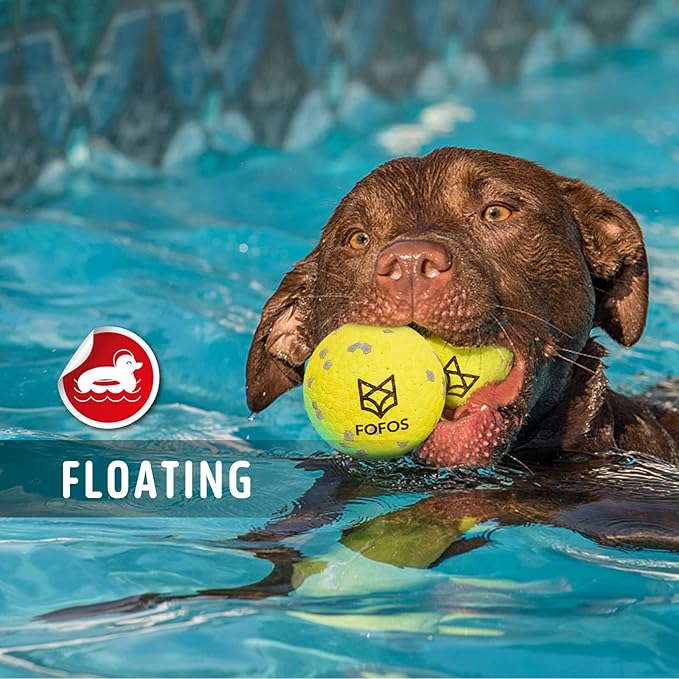 Dog Balls Chew Toys Tennis Ball for Aggressive Chewers Teething Molar Toys Water Toy Interactive Fetch Balls Gift Set for Large Medium Dog and Puppies (4 Pack, 2.75 inch)