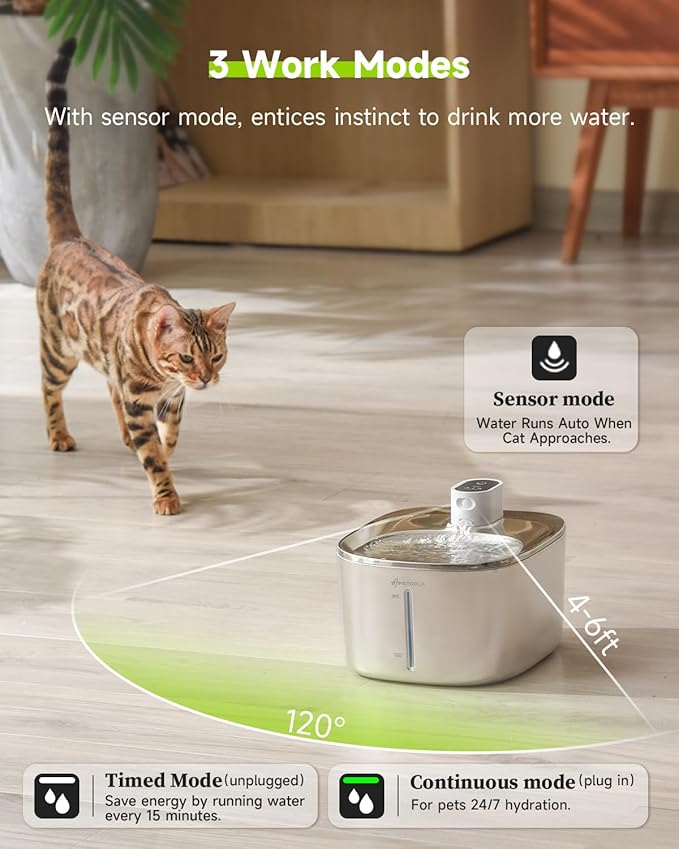 Automatic Cat Feeder+Wireless Cats Water Fountain Stainless Steel 4.5L Set,5G & 2.4G Pet Food Dispenser Feeders, Pet Dry Food, 1-10 Meals Per Day