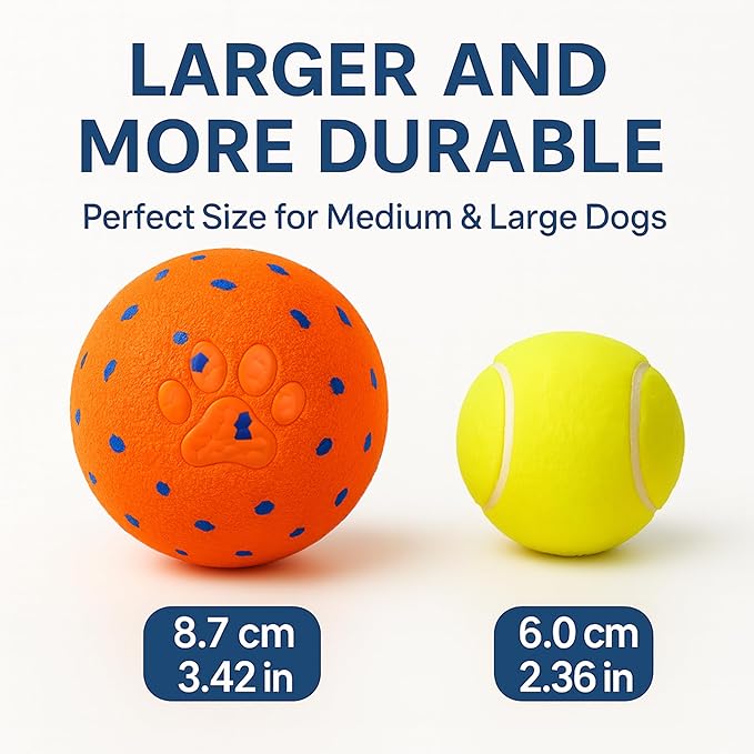 2025 Upgraded Version of Smart Interactive Dog Toy, Made of Safer and Stronger E-TPU Material, with Built-in Anti-mistouch Switch, Suitable for All Dogs to Keep Them Busy (Orange, Large)