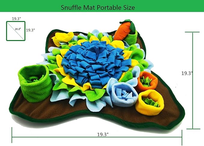 Dogs Snuffle Mat Pet Feeding Mats Puppy Sniffing Pad,Cat Doggies Interactive Puzzle Toys for Multiple Breeds Encourages Natural Foraging Skills,Training and Stress Release (Blue-01)