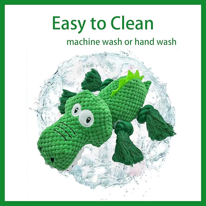 AIMETING Dog Toys, Durable Dog Chew Toys, Dog Squeak Toy with Fun Crinkle Paper, Plush Toys Suitable for Small, Medium, Large Dogs (Crocodile)