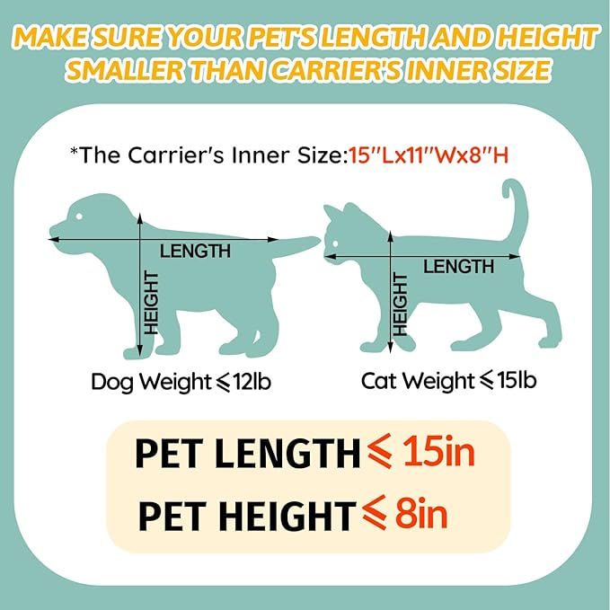 Petskd Pet Carrier 17x13x9.5 Southwest Airline Approved, Pet Travel Carrier Bag for Small Cats and Dogs, Soft Dog Carrier for 1-15 LBS Pets,Dog Cat Carrier with Safety Lock Zipper (Blue)