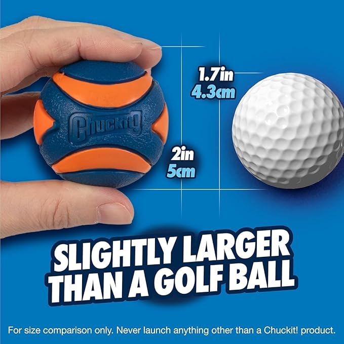 Chuckit! Fetch Pack Dog Balls - Interactive Dog Toys, High-Bounce Fetch Ball, Floating Ultra and Rugged Balls, Durable - Size Small, 2-inch Diameter, Set of 3