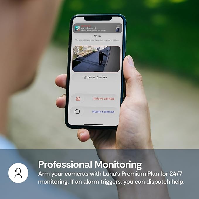 2-Pack Luna Indoor Cameras for Home Security, 2.4GHz Wi-Fi, Color Night Vision, Smart GenAI Motion Detection, w/Spotlight, Flexible USB Short Cord, Small Room Camera for Apartment