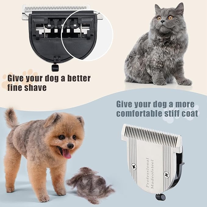 5 in 1 Fine Replacement Blades Compatible with Wahl Bravura Clipper Chromado,Creativa,Figura Dog Clippers for Dogs Grooming (for Larger Animals)