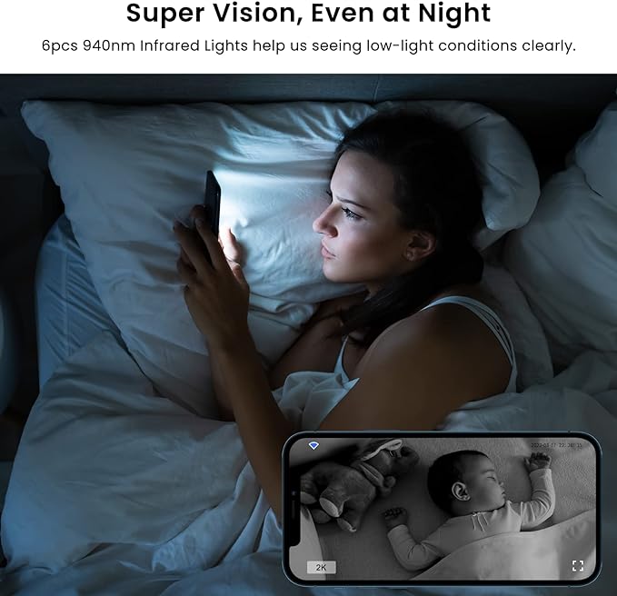 Indoor Cameras for Home Security 2K, Galayou Wireless Baby Monitor with Two-Way Audio, WiFi Cameras with APP for Phone, Smart Siren, Works with Alexa/Google Home(G7-4PACK)