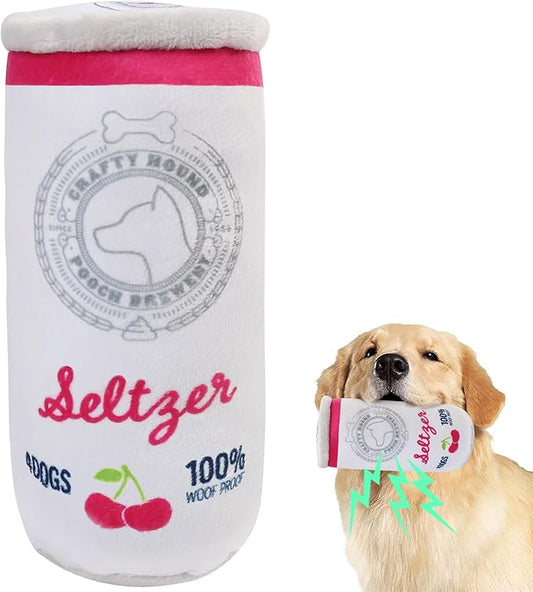 Prime Pets Plush Dog Toy, Dog Squeaky Toys, Beer Pet Toy for Small Medium Large Dogs, Stuffed Puppy Chew Toys