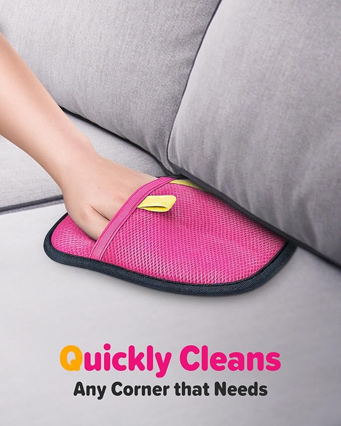 2025 Thickened Electrostatic Pet Hair Removal Gloves (2 Pcs) - Reusable Strong Grooming Gloves for Cats & Dogs, Hair Remover for Couch, Furniture, Carpet, Car Seats & Clothing (Pink)