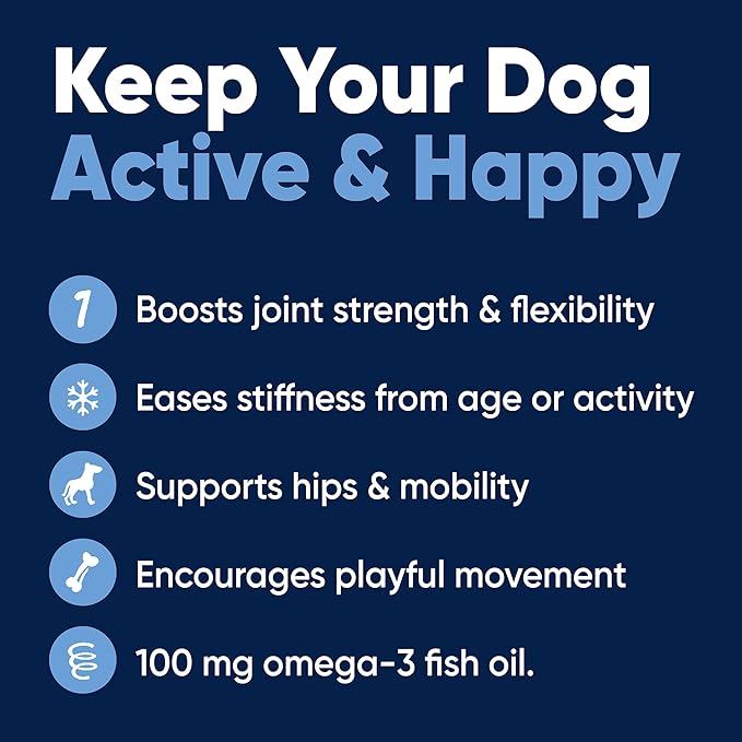 Woofy Advanced Strength Hip & Joint Health Supplement for Dogs - with Glucosamine, Chondroitin, MSM, Omega 3 and Green Lipped Mussel, 90 Flavored Chews for Small and Medium Dog Breeds
