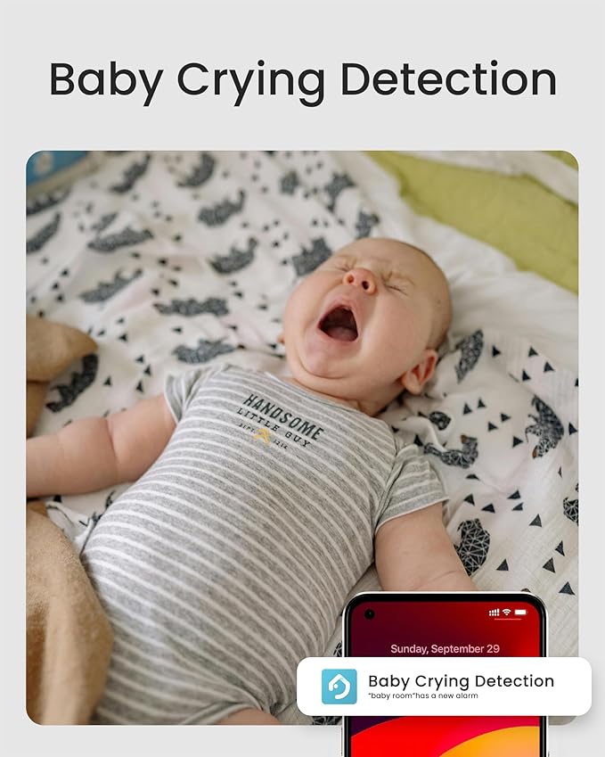 youkey Indoor Camera, No Monthly Fees, Pan & Tilt, 2.5K Security Camera with 2.4/ 5GHz WiFi 6, Bluetooth Pairing, Human/Pet/Baby Crying Detection, Two-Way Talk, Night Vision, P310