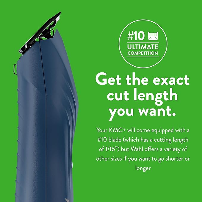 Wahl Professional Animal KMC+ 2-Speed Cordless Clipper (3027168) - Detachable Blade Pet & Dog Clipper Kit - Patented Ergonomic Housing Design - Navy